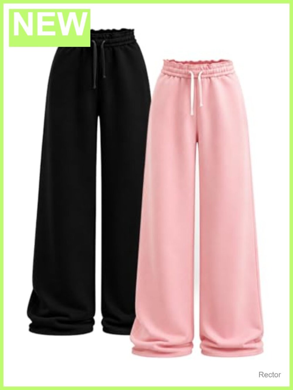 Tween Girls Wide Leg Sweatpants 2 Pack Baggy High Waist Cotton Blend Pockets